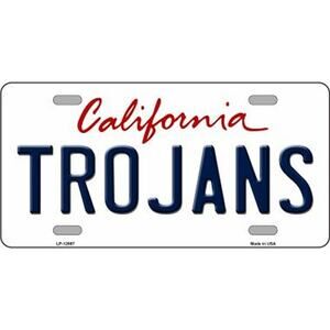 NCAA Trojans License Plate Metal Sign Football So Cal New USC Auto Pac 10 Wall